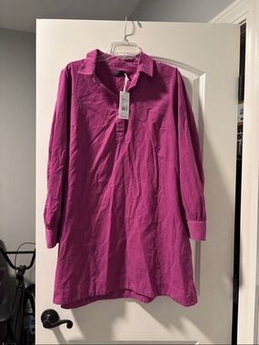 Vineyard Vines Long Sleeve Dress Tunic in Fuchsia Pink